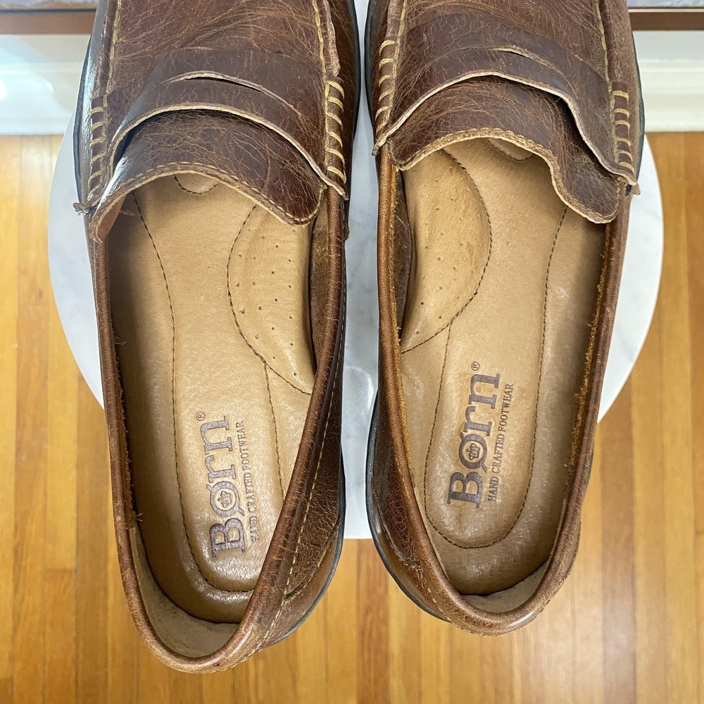 Born Shoes Mens Size 11 Brown Leather Penny Loafers Slip On Casual Comfort - Picture 8 of 11